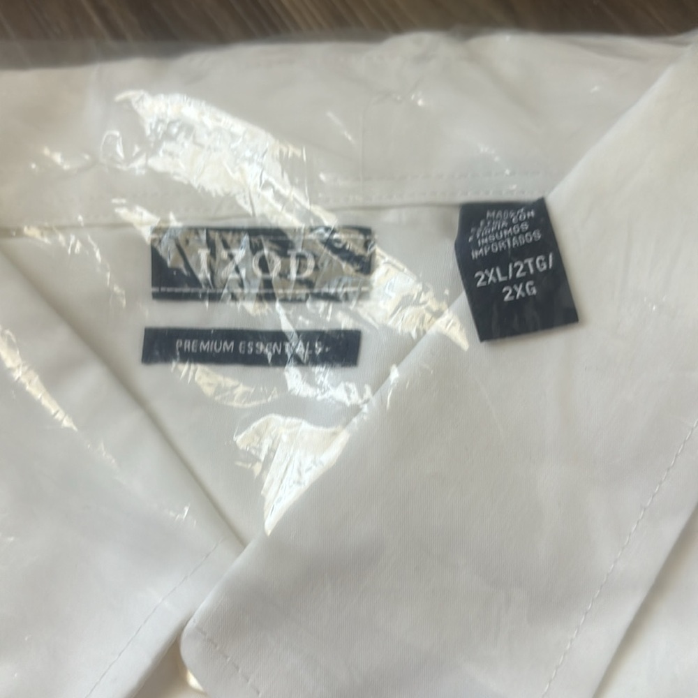 Izod Premium Stretch Button Down Dress Shirt White - Picture 2 of 3